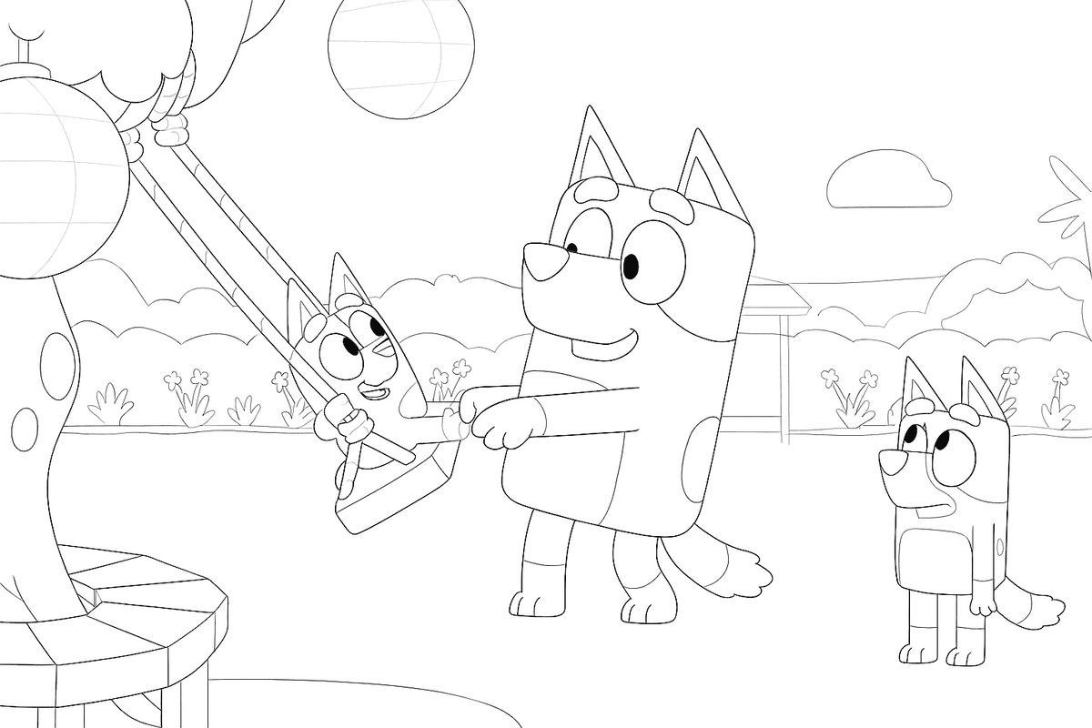 16 Desenhos de Bluey para colorir