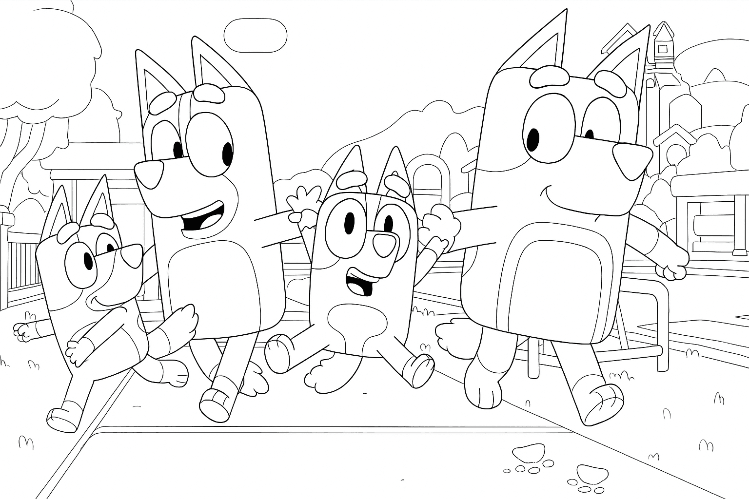 Bluey e sua turma para colorir
