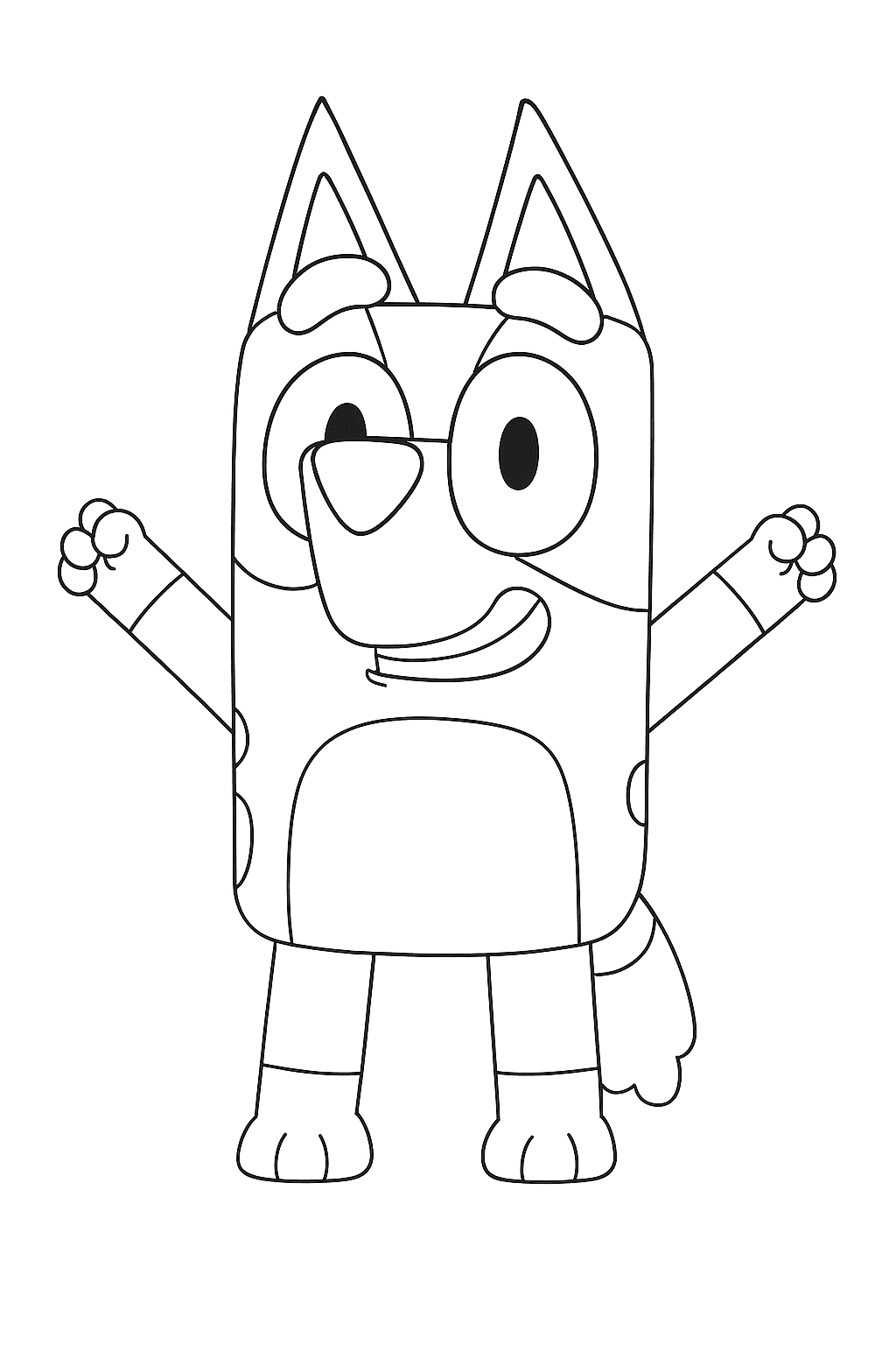 Bluey feliz para colorir