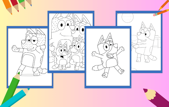 Desenhos do Bluey para colorir
