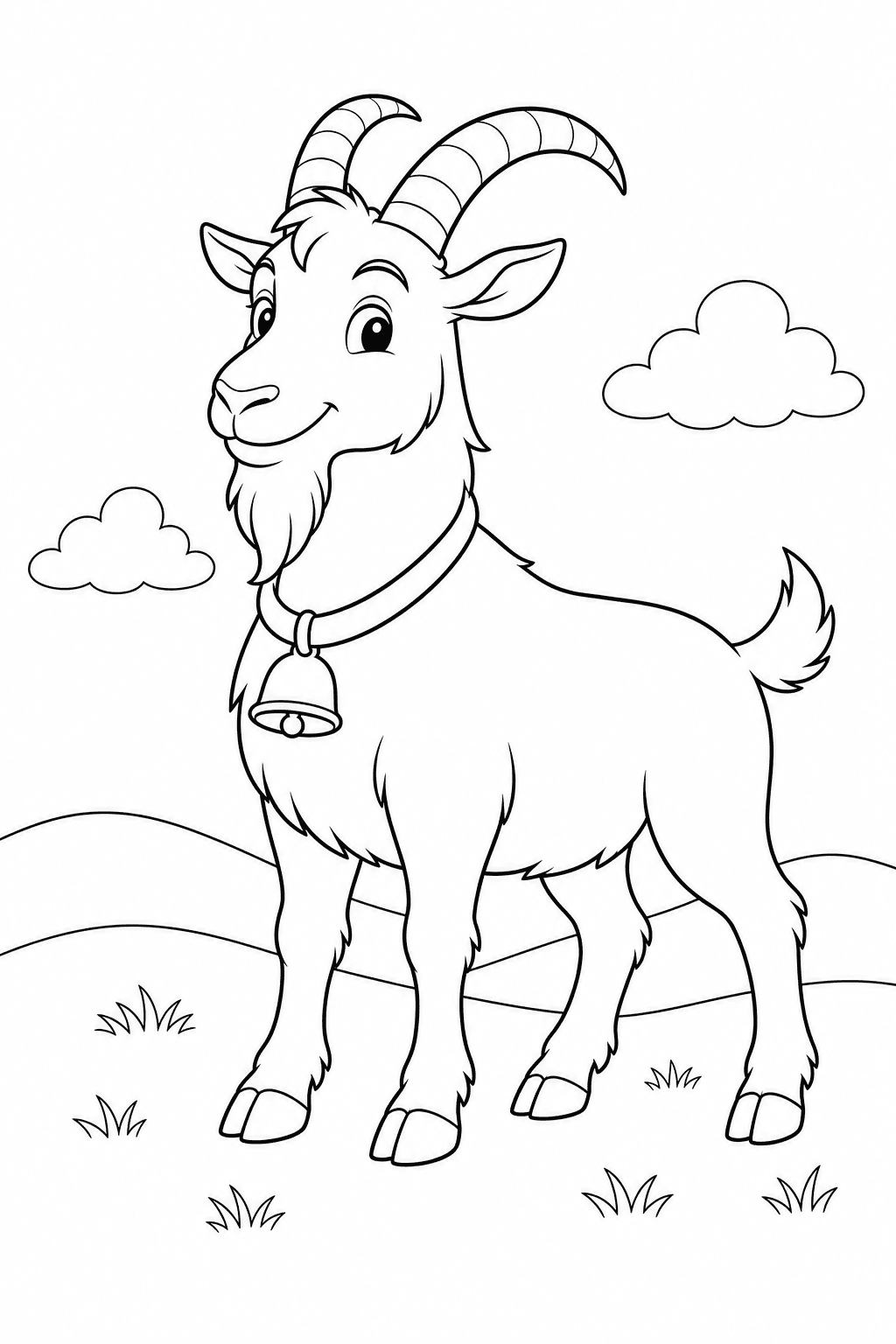 Bode com sino para colorir
