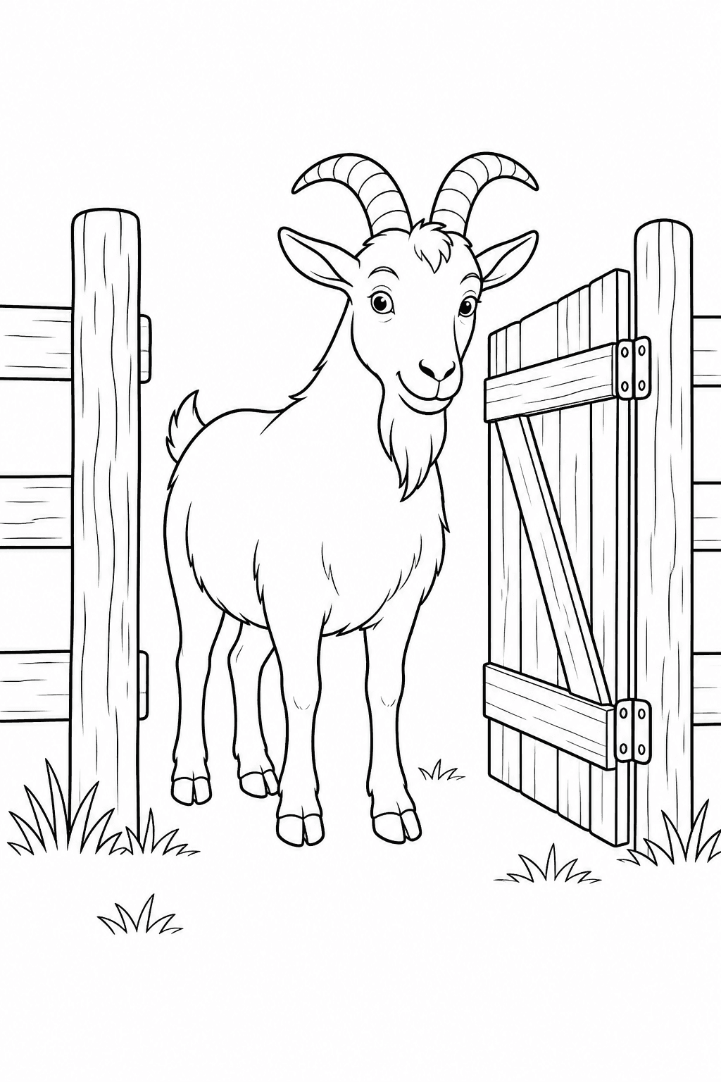 Bode na cerca para colorir