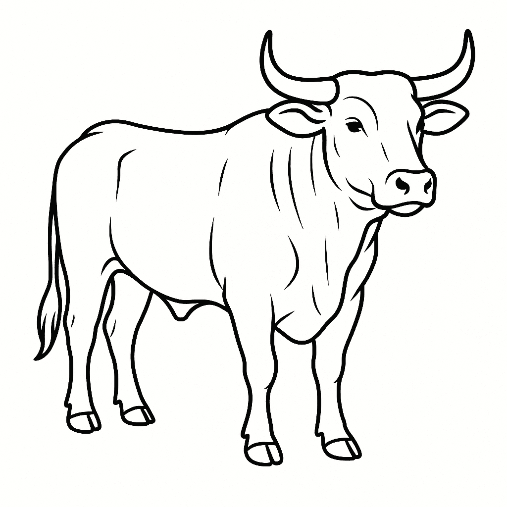 Boi para colorir
