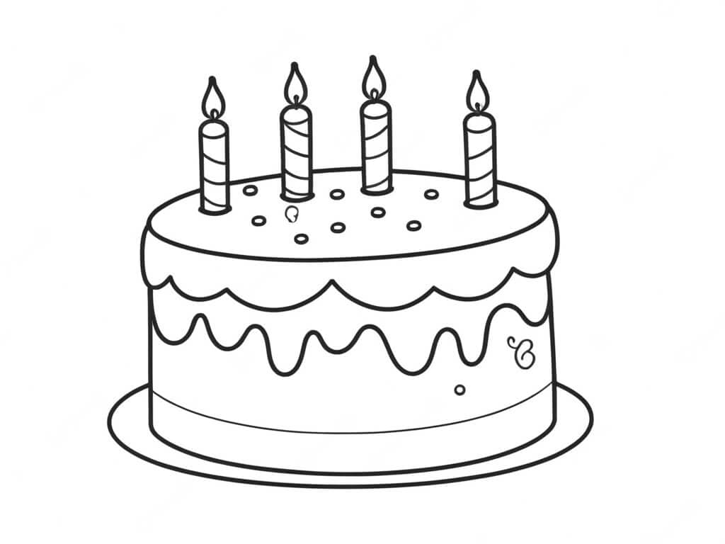Bolo de aniversário educação infantil para colorir