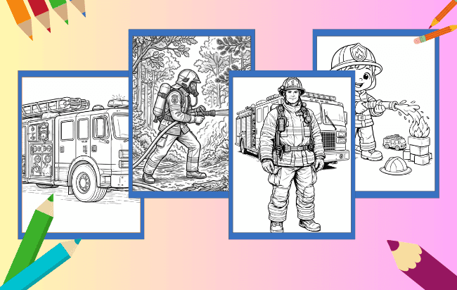 Bombeiro Para Colorir