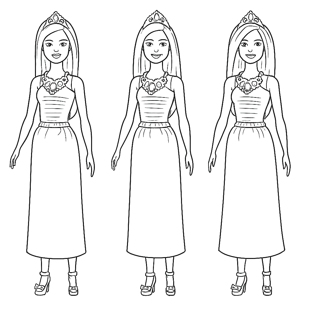 Boneca Barbie para colorir