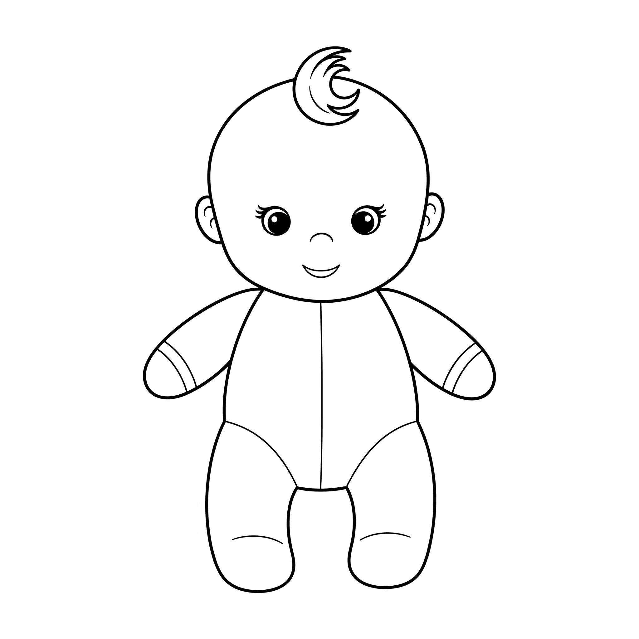 Boneca recém-nascida para colorir