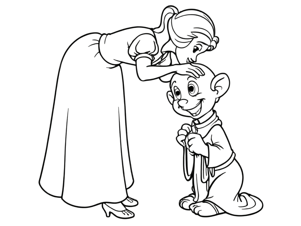 Branca de Neve e Dunga para colorir