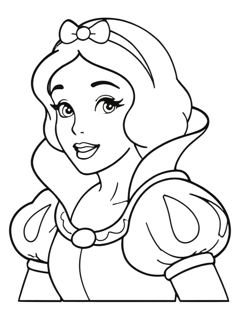 Branca de Neve retrato para colorir