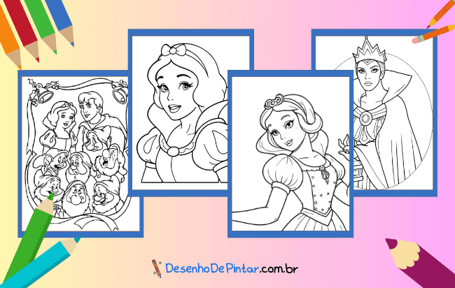 Desenhos da Branca de Neve para colorir
