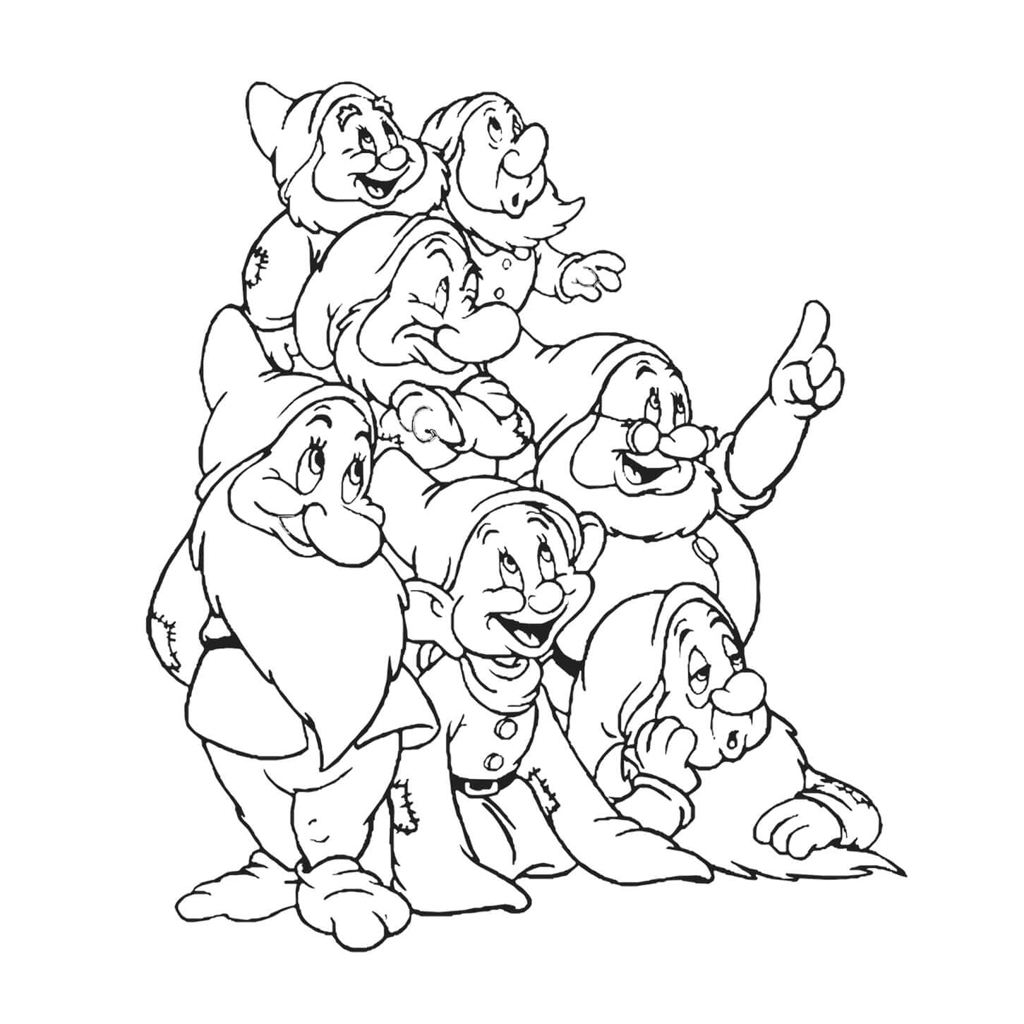 Os Sete Anões para colorir