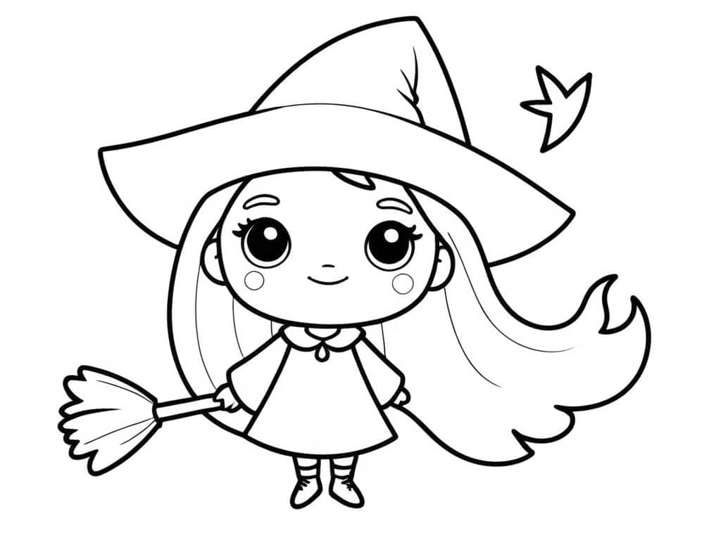 Bebê bruxa para colorir