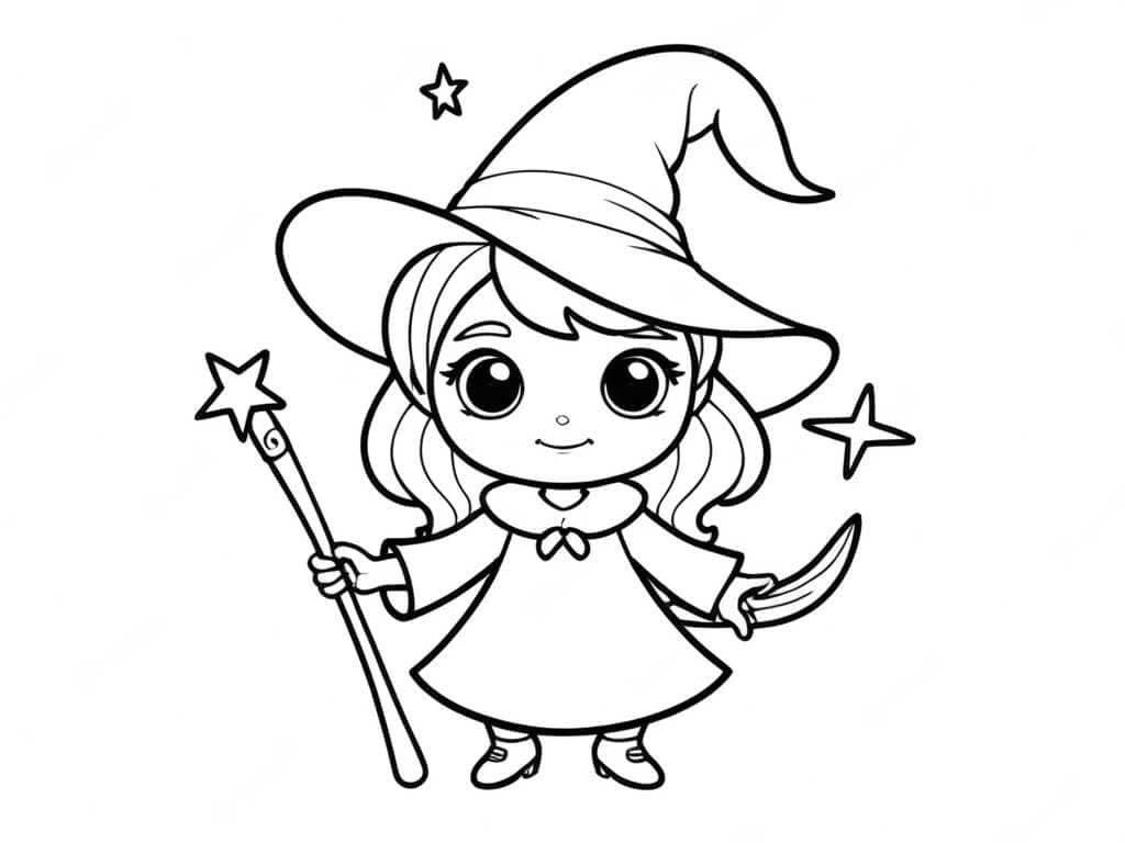 Bruxinha para colorir