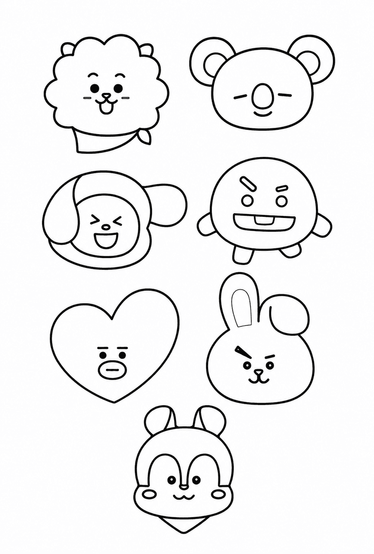 BT21 para colorir
