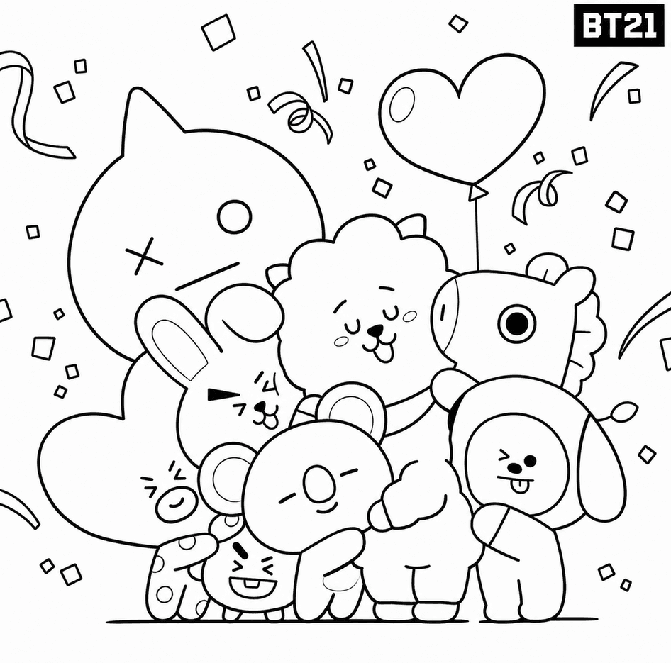 BTS fofo para colorir
