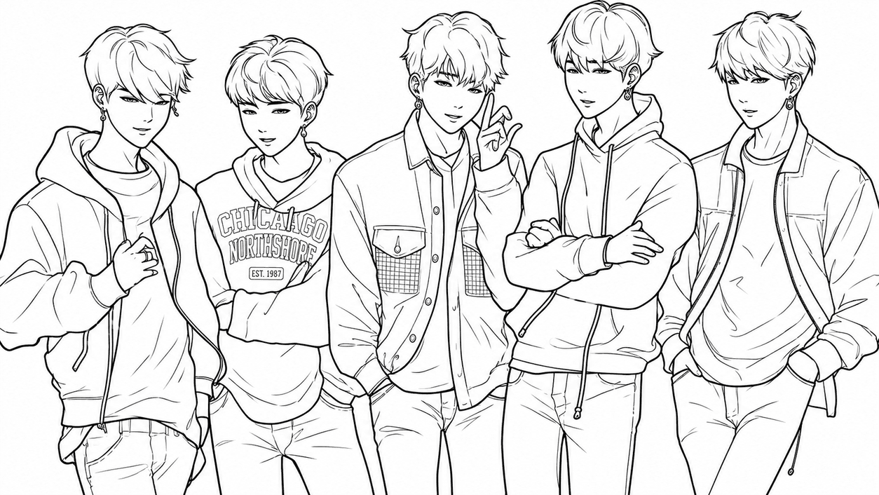 Personagens do BTS para colorir
