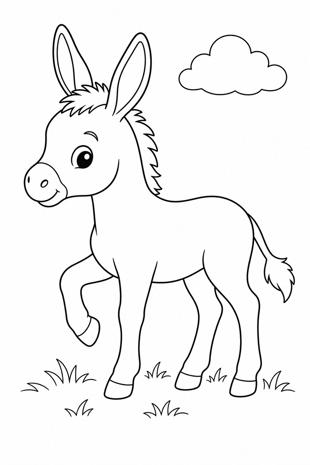 Burro filhote para colorir