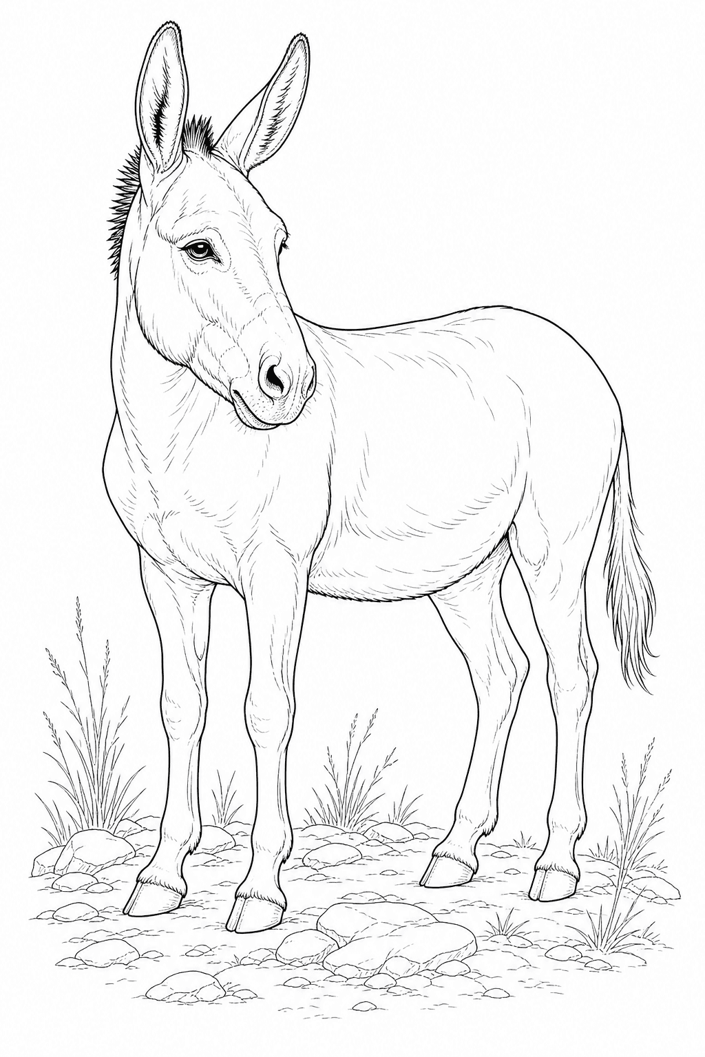Burro realista para colorir
