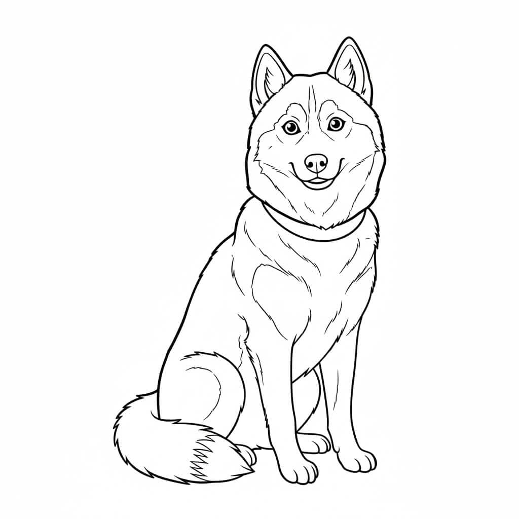 Cachorro husky para colorir
