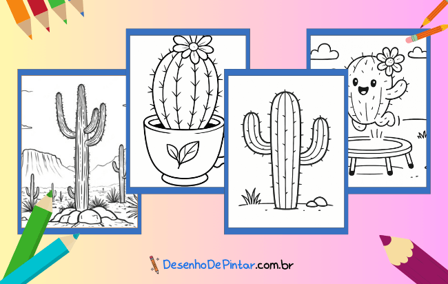 Desenhos de Cacto para colorir