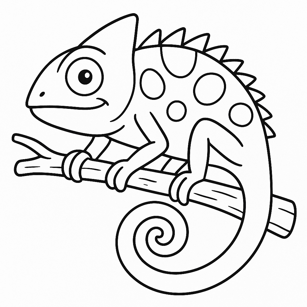 Camaleão para colorir