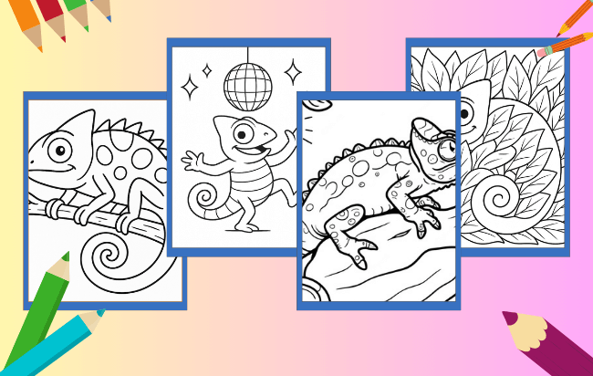 Desenhos de Camaleão para colorir