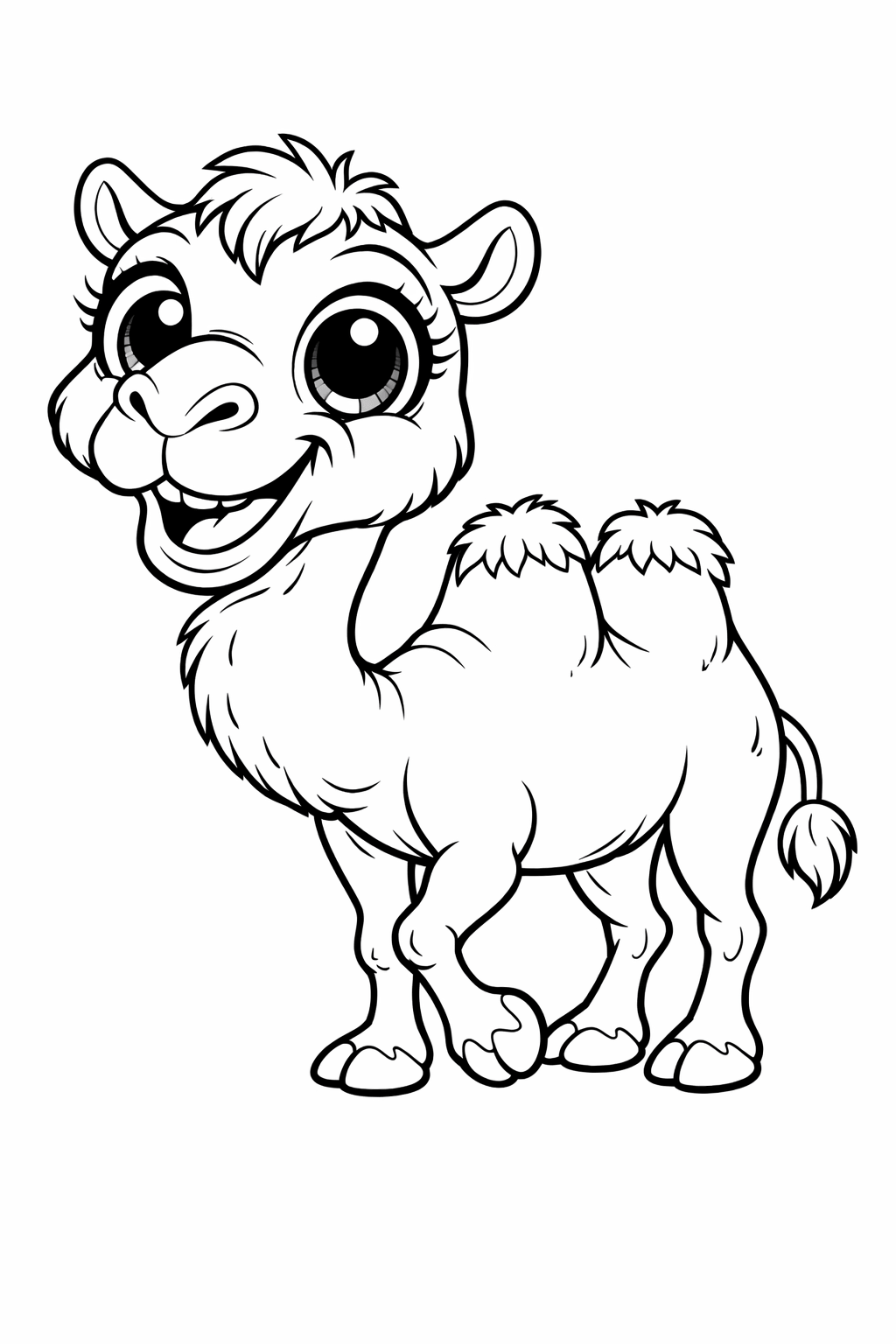 Camelo caricatura para colorir