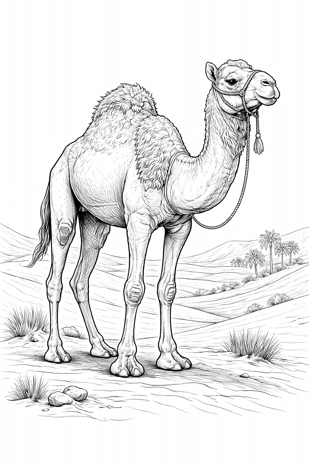 Camelo realista para colorir