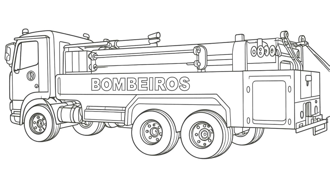 Caminhão de bombeiro para colorir