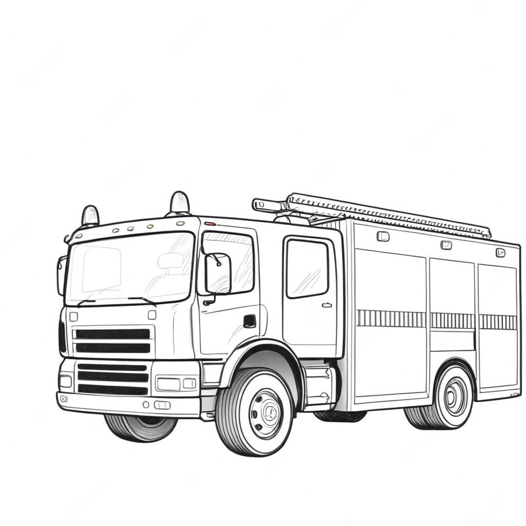 Caminhão de bombeiros para colorir