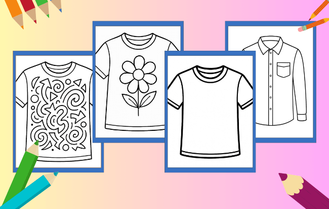 Desenhos de camiseta para colorir