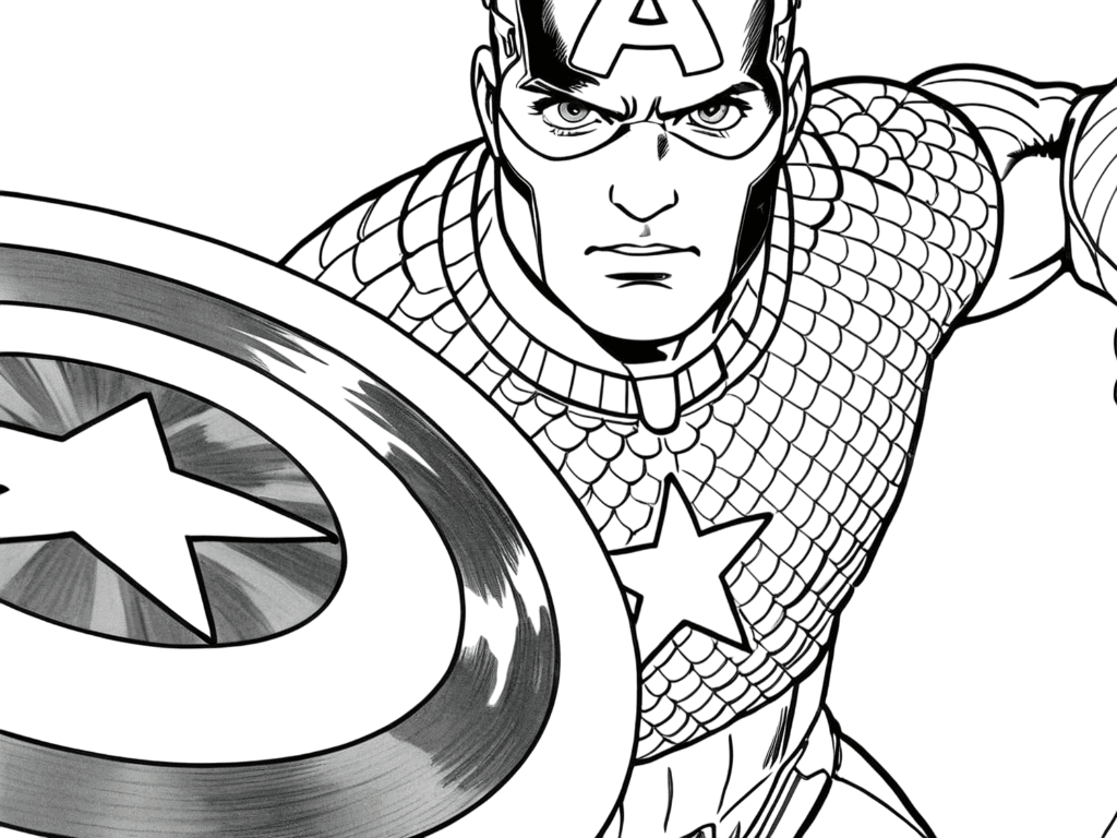 10 Desenhos do Capitão América para colorir