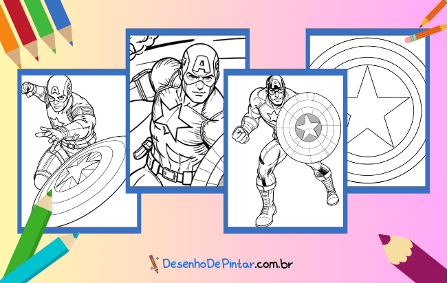 Desenhos do Capitão América para colorir