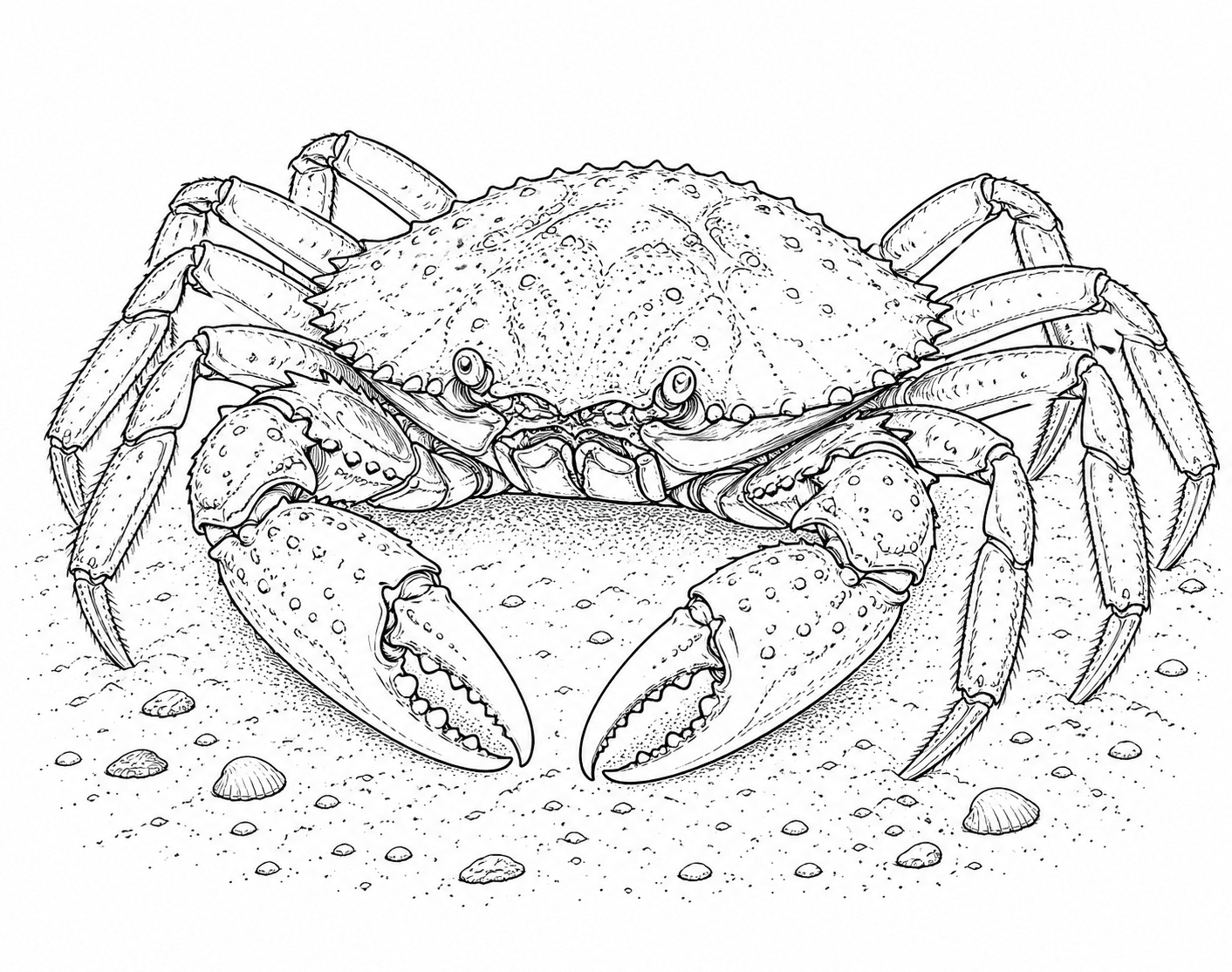 Caranguejo realista para colorir
