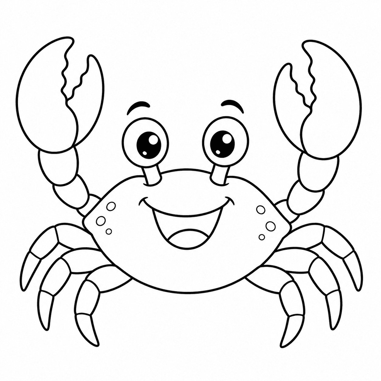 Caranguejo feliz para colorir