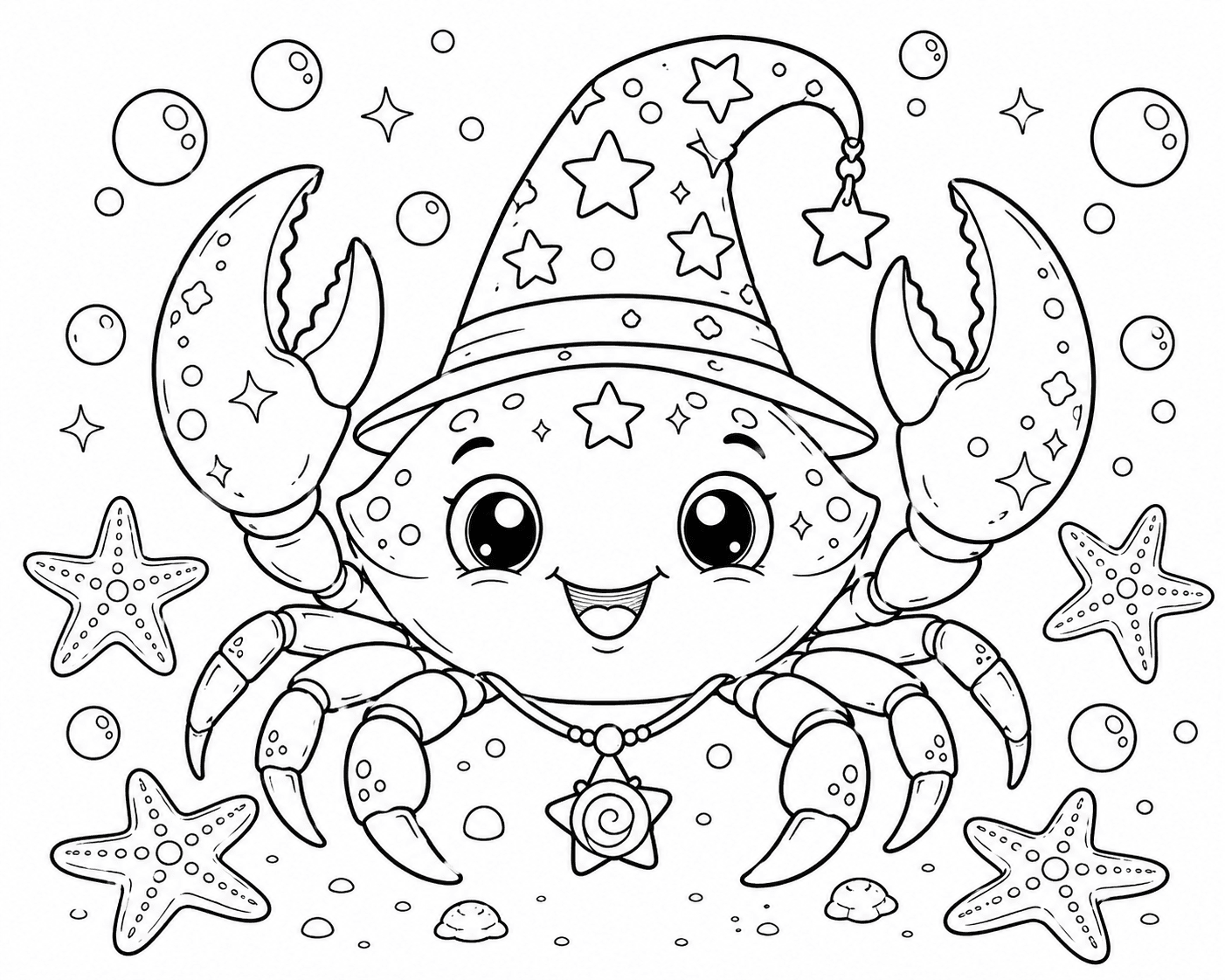 Caranguejo mágico para colorir