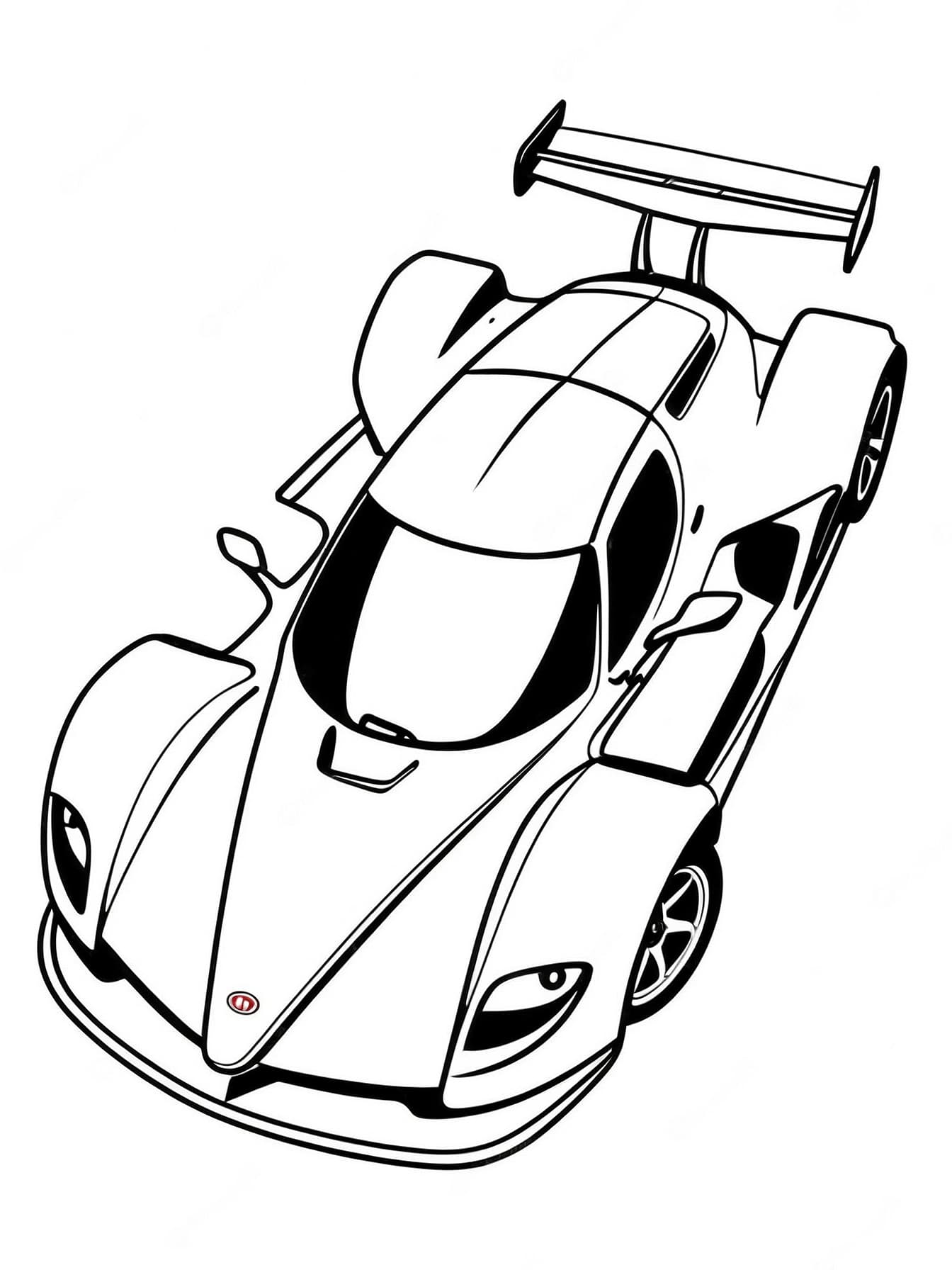 Carrinho de corrida para colorir