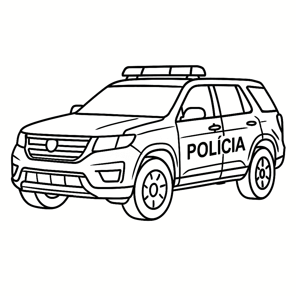 Carro de polícia 4x4 para colorir