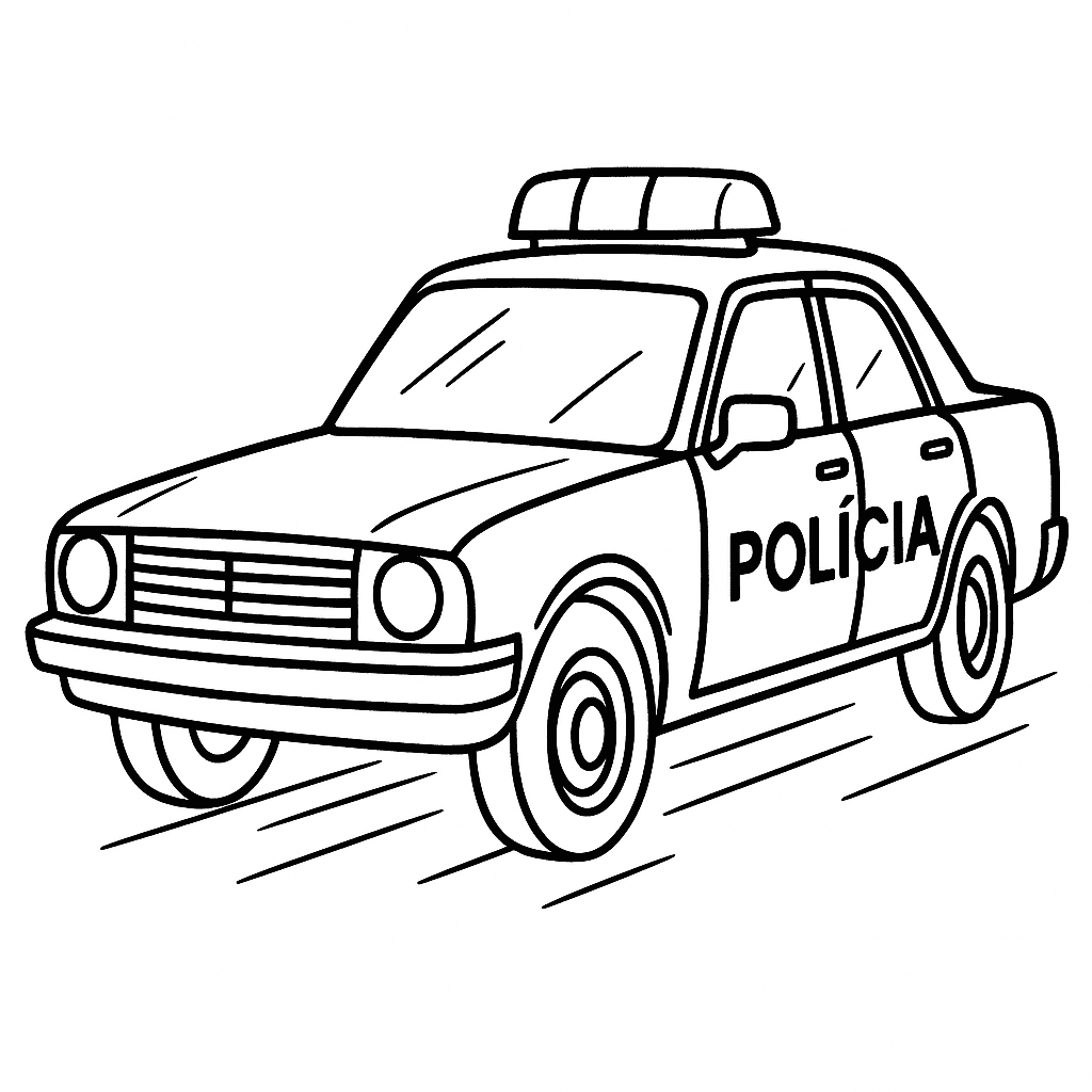 Carro de polícia antigo para colorir
