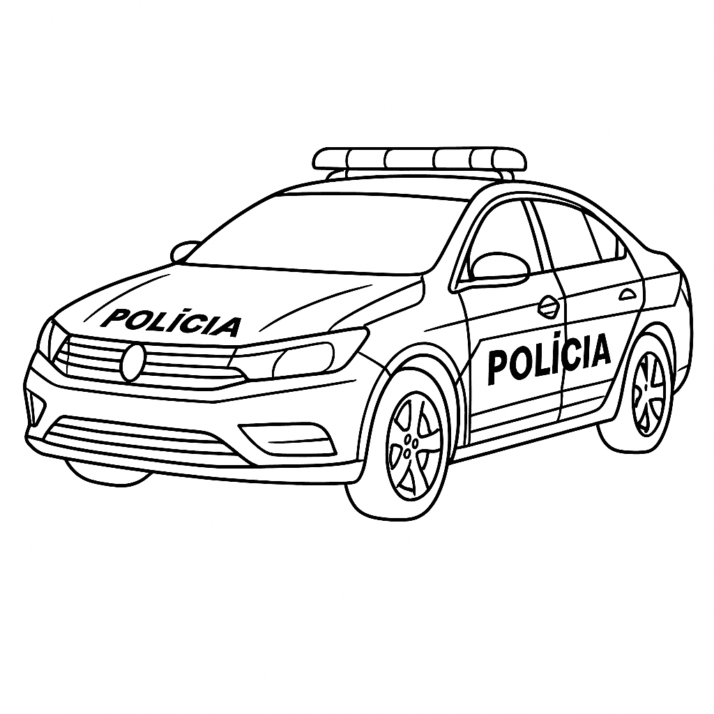 Carro de polícia brasileiro para colorir