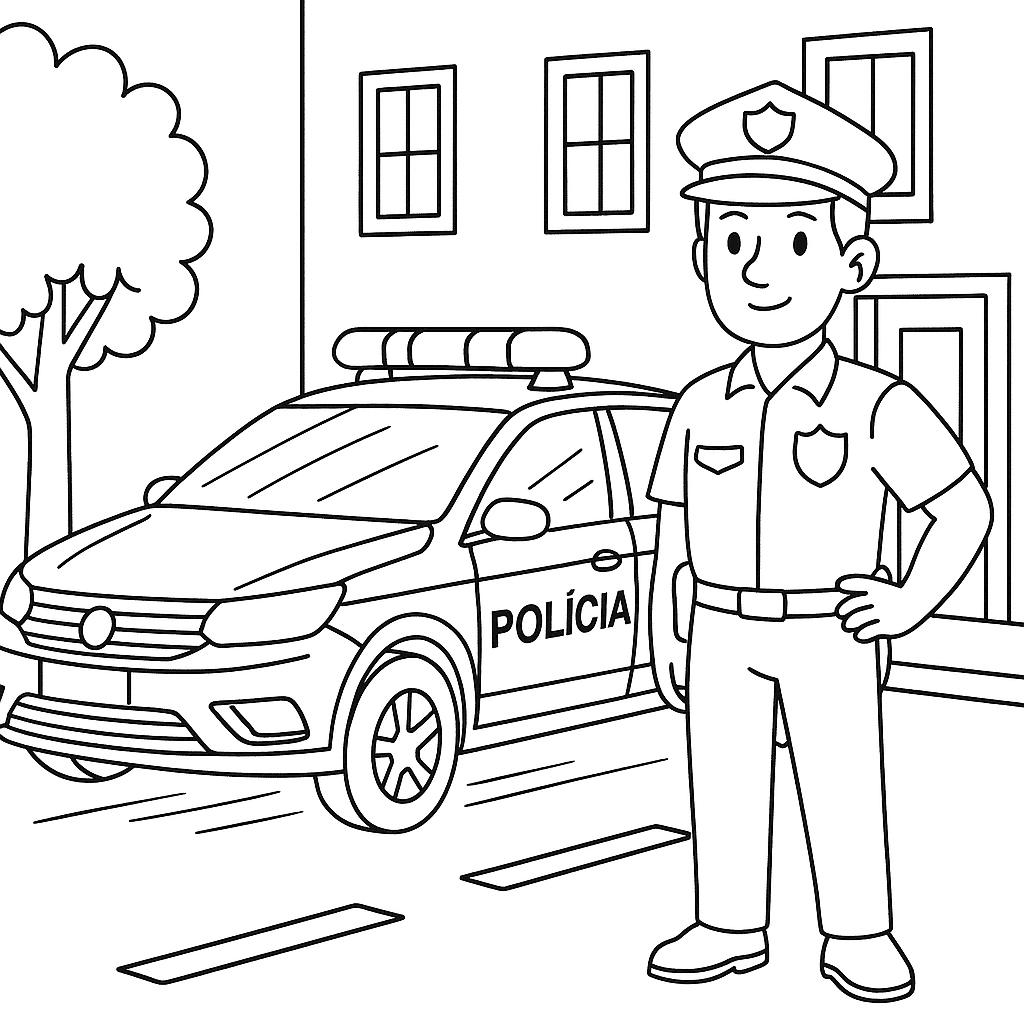 12 Desenhos de Carro de Polícia para colorir e imprimir