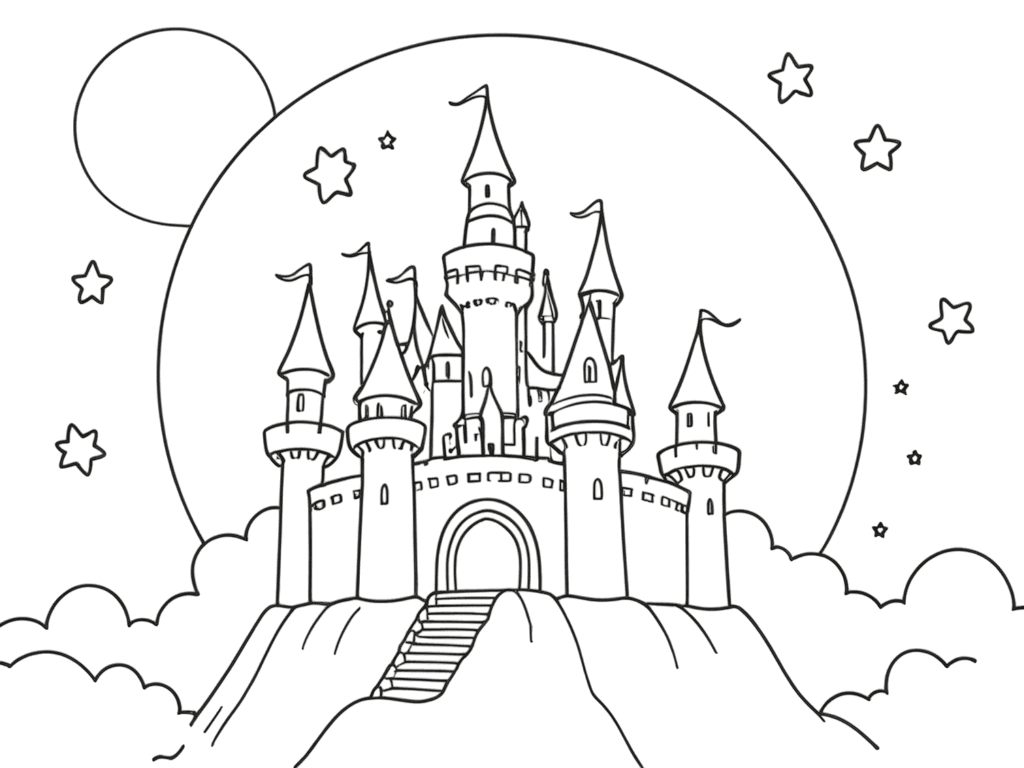 Castelo do céu para colorir