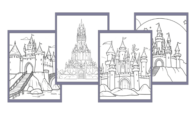 Desenhos de Castelo para colorir