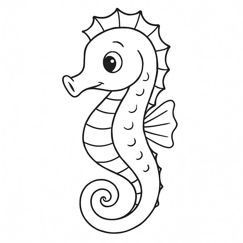 15 Desenhos de Cavalo Marinho para colorir e imprimir