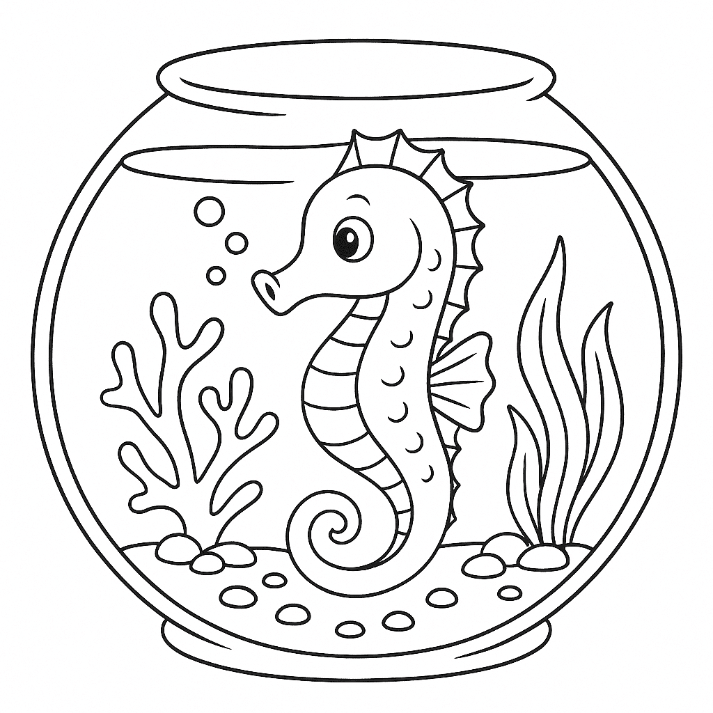 15 Desenhos de Cavalo Marinho para colorir e imprimir