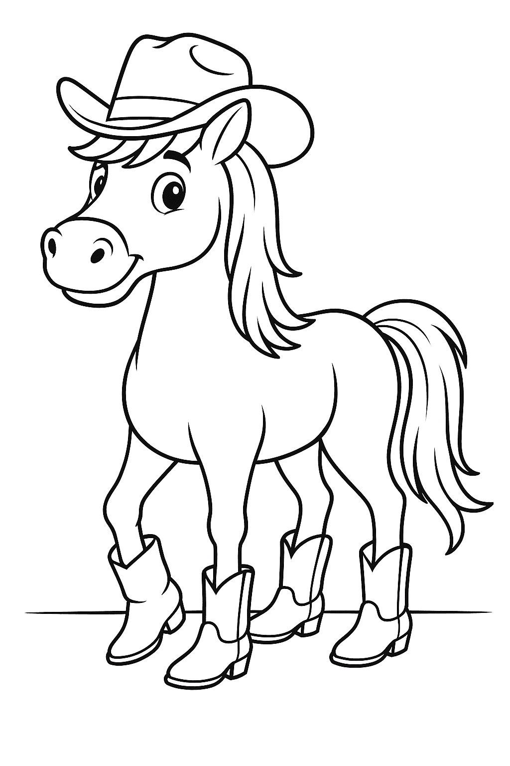 Cavalo cowboy para colorir