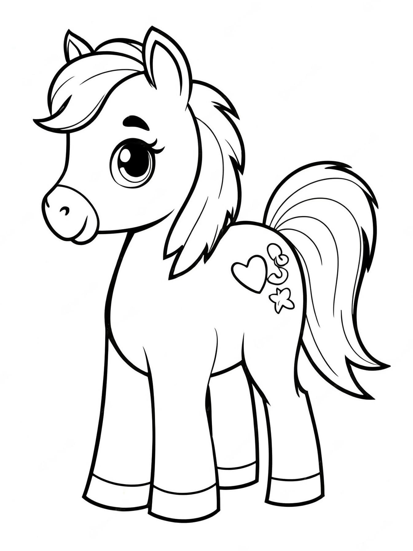 Cavalo infantil para colorir