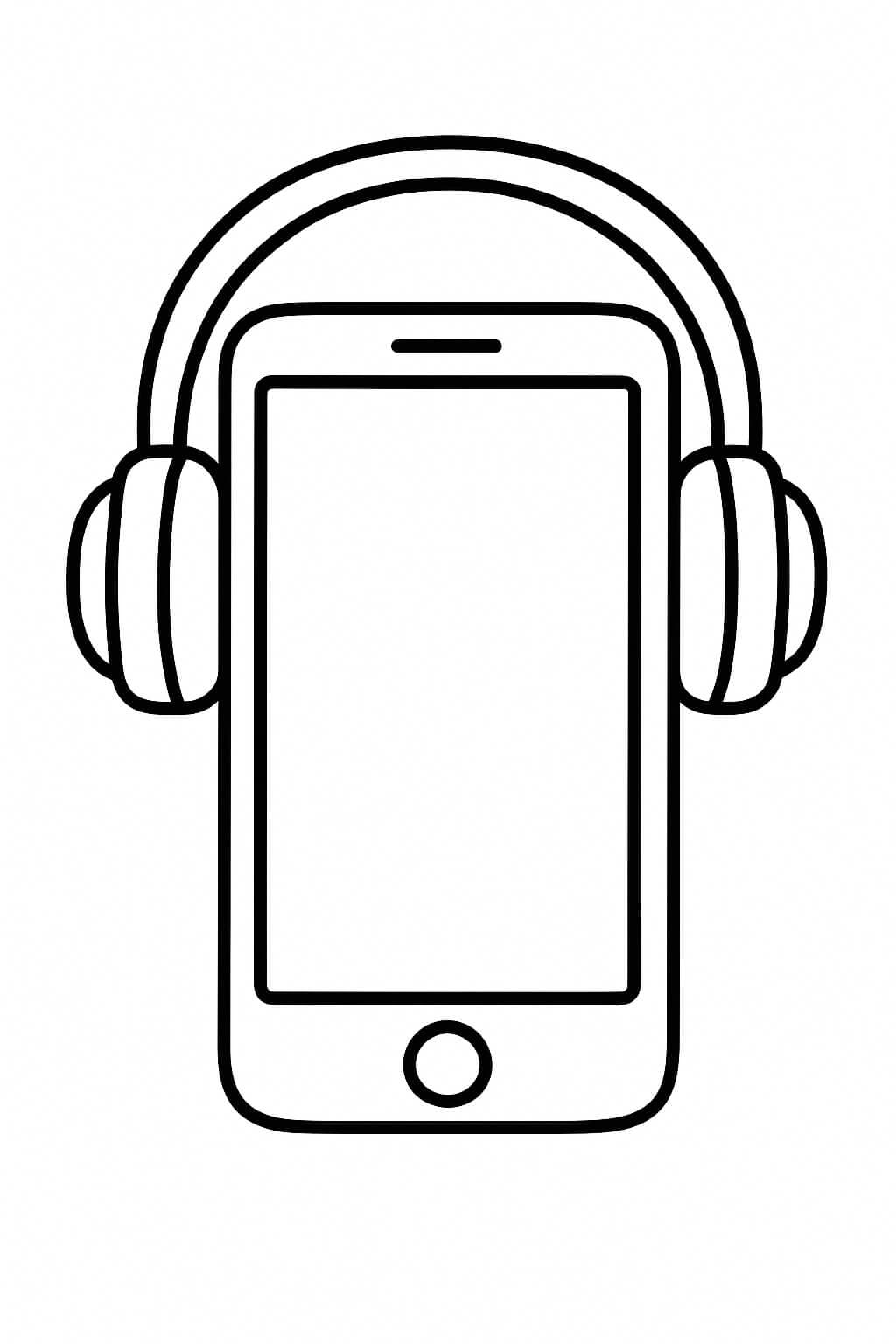 Celular com fone de ouvido para colorir