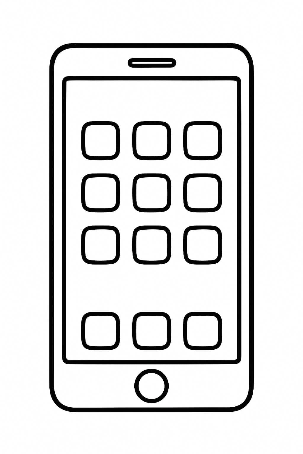 Celular com ícones para colorir