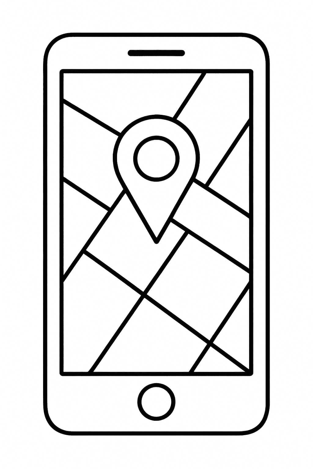Celular com mapa para colorir